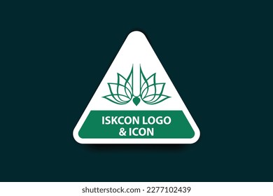 iskon logo and krishna devotee icon green color design