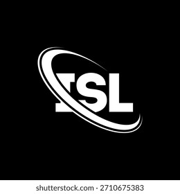 Logotipo de ISL. Carta ISL. Diseño del logotipo de la letra de ISL. Logotipo de ISL inicial enlazado con el círculo y el logotipo del monograma en mayúsculas. Tipografía ISL para tecnología, negocio y marca inmobiliaria.