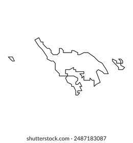 Isla Culebra map, administrative division of Puerto Rico. Vector illustration.