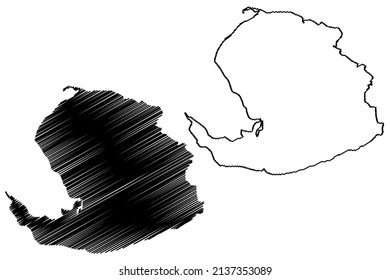 Isla de la Juventud island (Republic of Cuba, Central America) map vector illustration, scribble sketch Isle of Pines map