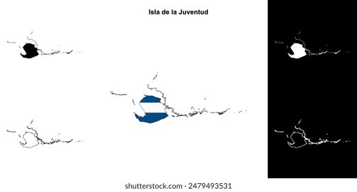 Isla de la Juventud province outline map set