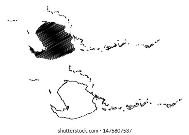 Isla de la Juventud (Republic of Cuba, Special Municipality of Cuba) map vector illustration, scribble sketch Isle of Pines map