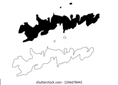 Isla de los Estados (Region of Argentina, Argentine Republic, Staten Island) map vector illustration, scribble sketch Isla de los Estados map