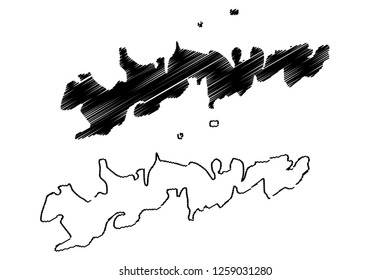 Isla de los Estados (Region of Argentina, Argentine Republic, Staten Island) map vector illustration, scribble sketch Isla de los Estados map