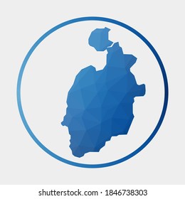 Isla de Providencia icon. Polygonal map of the island in gradient ring. Round low poly Isla de Providencia sign. Vector illustration.