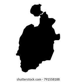 Isla de Providencia map. Island silhouette icon. Isolated Isla de Providencia black map outline. Vector illustration.