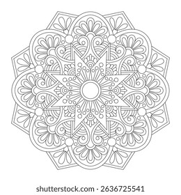 Islam arabic indian mandala coloring book page, vector illustration, Islam, Arabic, Indian, moroccan,spain, turkish, pakistan, chinese, mystic, ottoman motifs. Coloring book page