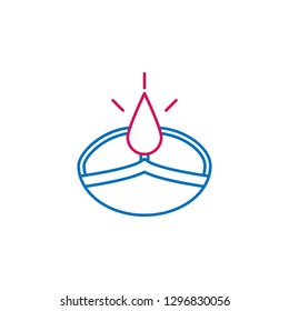 Islam, arabic lamp 2 colored line icon. Simple blue and red element illustration. Islam, arabic lamp concept outline symbol design from Islam set