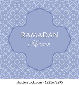 Islam arabic muslim background, seamless line pattern with place for text. Celebration card for Eid Ul Adha festival, Ramadan Kareem decoration,holiday template. Arabesque decor. Islamic greeting card