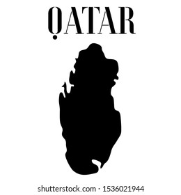 Islam and Arabic Qatar outline world map silhouette vector illustration, creative design background, national country flag, objects, element, symbols from countries all continents set. 
