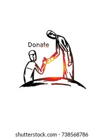 Islam donate hand drawn vector art