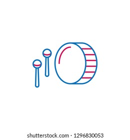 Islam, drum 2 colored line icon. Simple blue and red element illustration. Islam, drum concept outline symbol design from Islam set