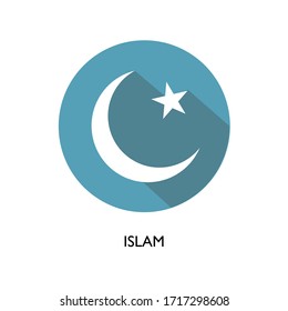 islam element in flat simple style on white background. 