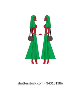 Islam girls - vector illustrator