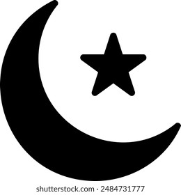 islam glyph icon illustration vector