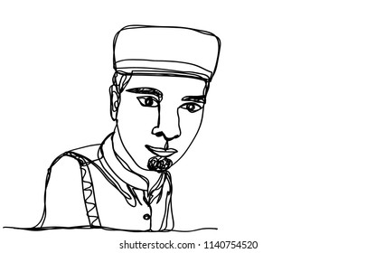islam  guy  one line continous  hand drawn  vector eps.10