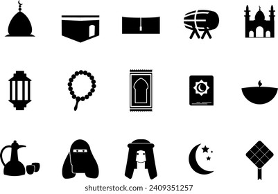 Islam Icon Illustrtation Collection Set