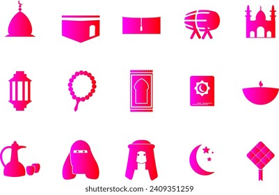 Islam Icon Illustrtation Collection Set