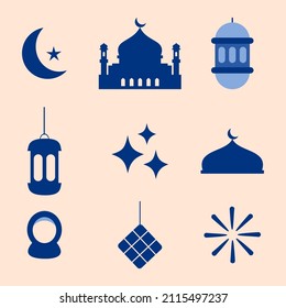 islam icon set illustration for banner, social media 