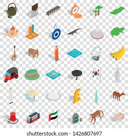 Islam icons set. Isometric style of 36 islam vector icons for web for any design