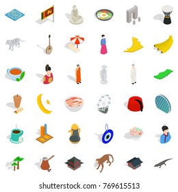Islam icons set. Isometric style of 36 islam vector icons for web isolated on white background