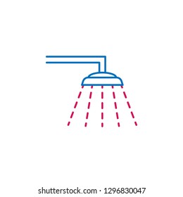 Islam, islamic ghusl 2 colored line icon. Simple blue and red element illustration. Islam, islamic ghusl concept outline symbol design from Islam set