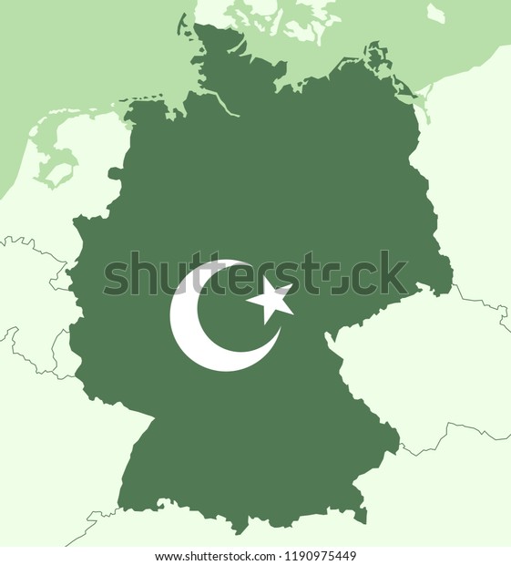 Islam Islamic Religion Germany Muslims Country Stock Vector