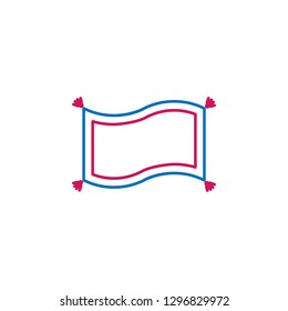 Islam, magic carpet 2 colored line icon. Simple blue and red element illustration. Islam, magic carpet concept outline symbol design from Islam set