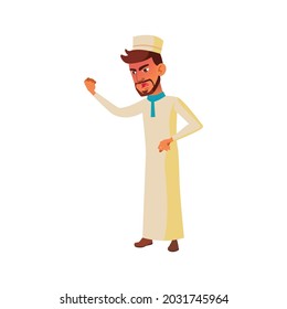 islam man with aggressive emotions screaming at wife cartoon vector. islam man with aggressive emotions screaming at wife character. isolated flat cartoon illustration