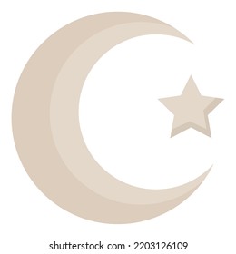 islam moon design over white