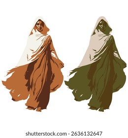 Islam and Muslim women's clothing style. Hijab.