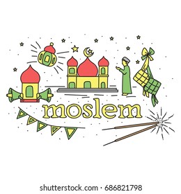 Islam pray icon. Ramadhan icon set