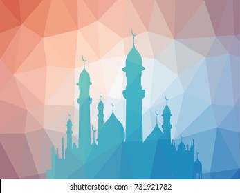 Islam, ramadan. Mosque Abstract linear polygonal background. Vector illustration. thailand