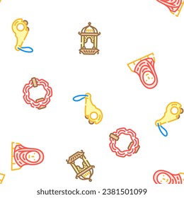 islam ramadan muslim vector sin fisuras ilustración de línea delgada