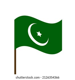 Islam Region vector flag. Islamic flag on white background.