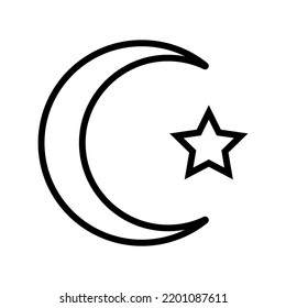 islam religion line icon vector. islam religion sign. isolated contour symbol black illustration