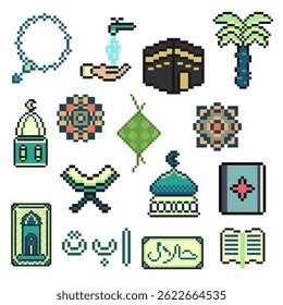 religião islâmica retro pixel art