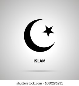 Islam religion simple black icon with shadow