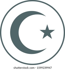 Islam sign in circle. Islam symbol