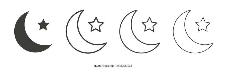 Islam star and crescent icon collection for website design, app, UI design.