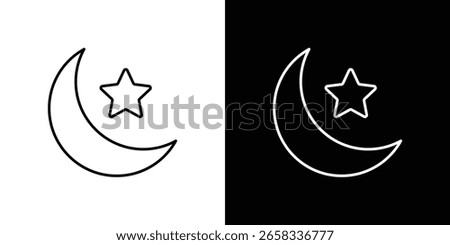 Islam star and crescent icon Simple Set. Vector icons for graphic design template.