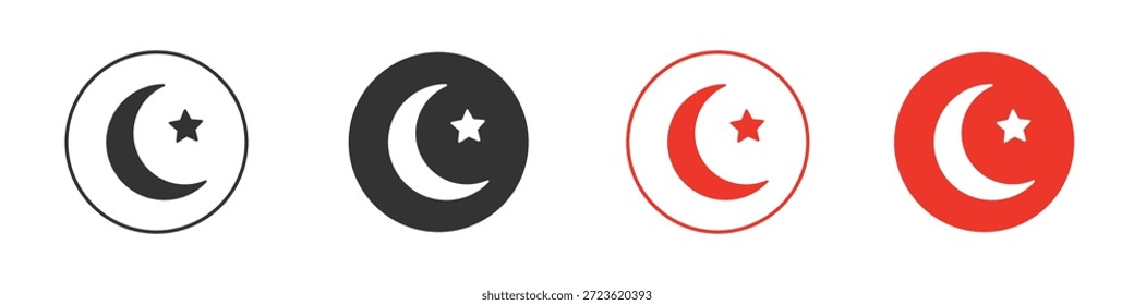 Icono de la estrella y de la media luna del Islam. diseño del Vector del Web