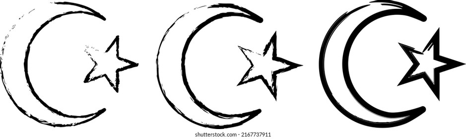 Islam star symbol. World religion icons set. Isolated vector illustration.