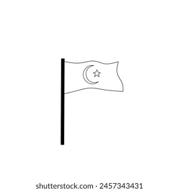 Islam symbol flag vector flat design