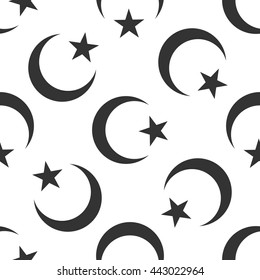 Islam symbol icon seamless pattern on white background. Vector Illustration