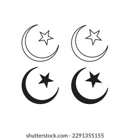 Islam symbol isolated on grey background.