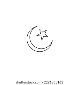 Islam symbol isolated on grey background.