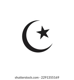 Islam symbol isolated on grey background.