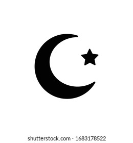 Símbolo islámico. luna y estrella. Vector de plantilla de diseño