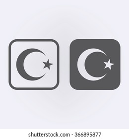 Islam symbol set . Vector illustration
